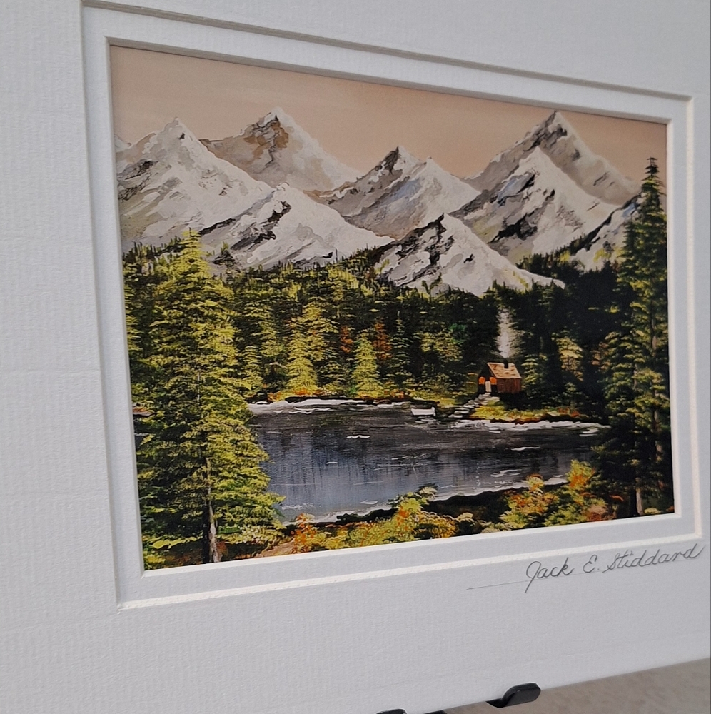 Alaska Landscape Painting by Jack E. Stiddard 8x10 Photo on 11x14 Mat